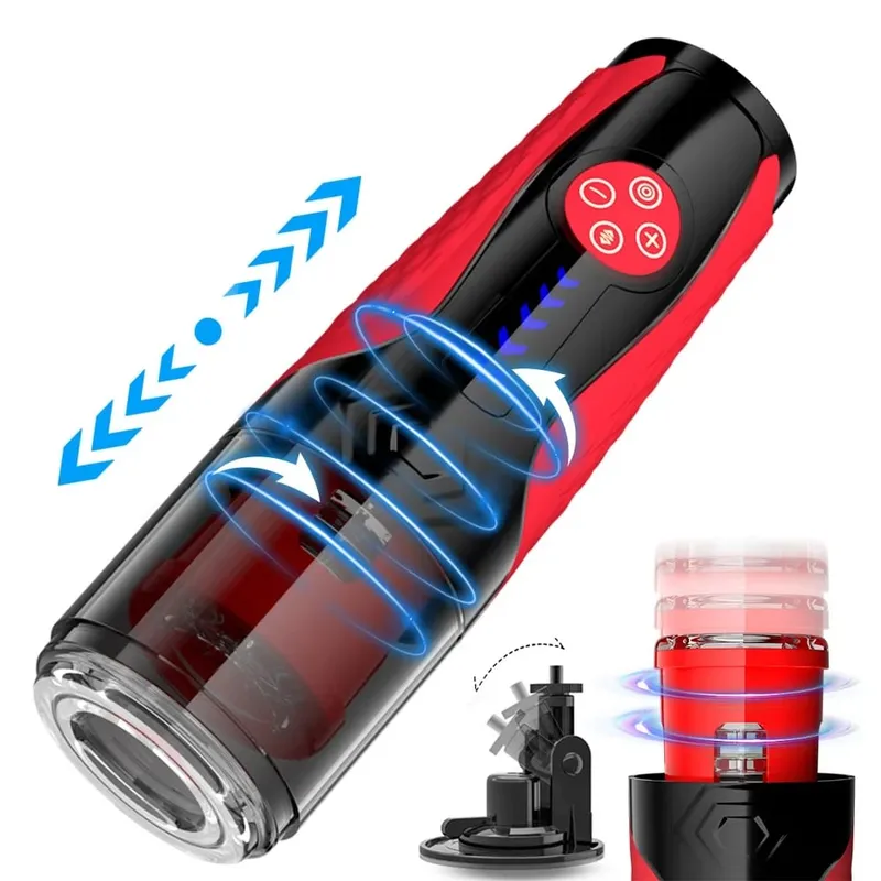 Telescopic Rotation Masturbator Cup Penis Pump for Men Blowjob Vagina Adult Sex Toy Piston Automatic Thrusting Male Mastubator