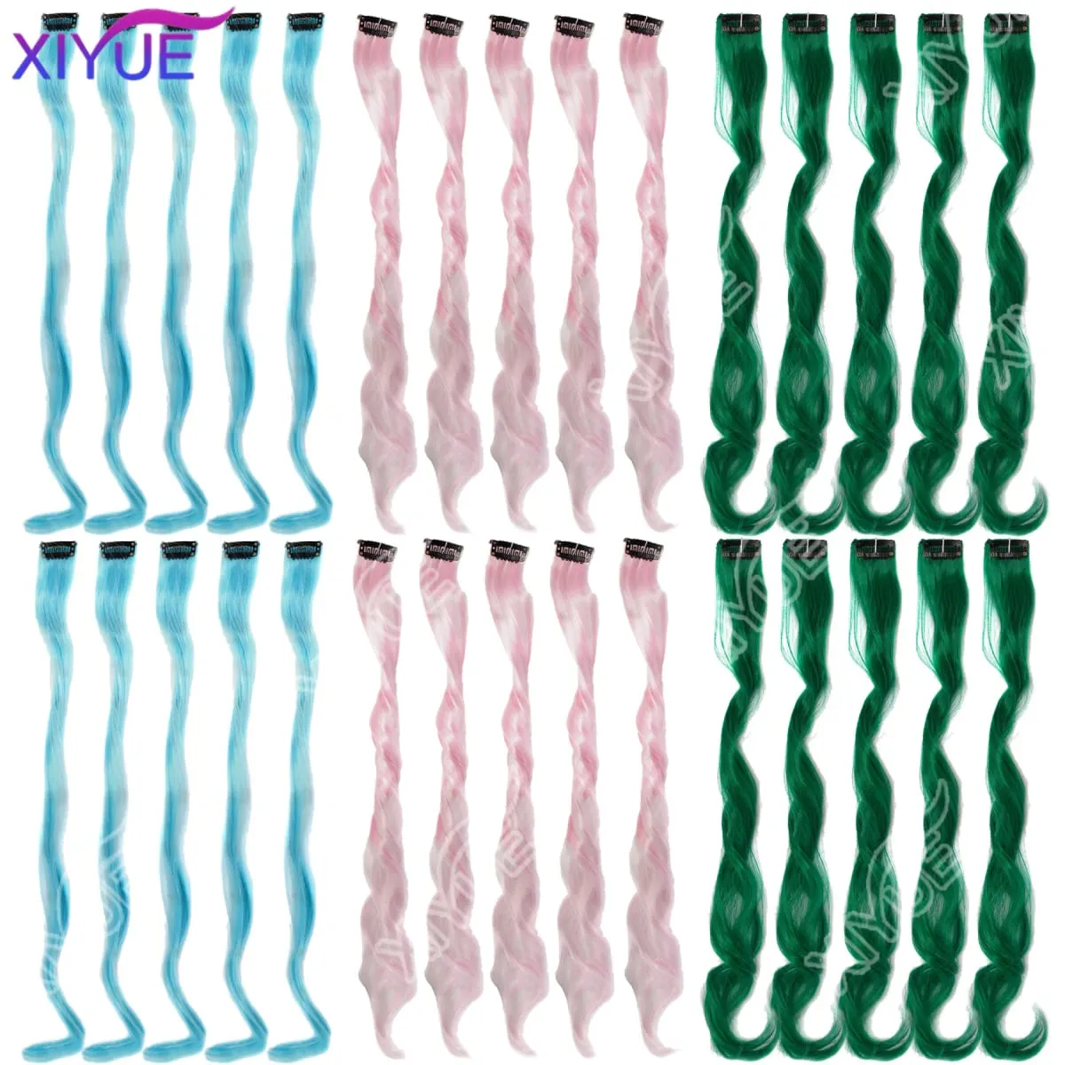 10Pcs Clip In Hair Clip In Wave Curly Hair Purple Red Wavy Hair With Clip In Hair Extension Synthetic 20inch Halloween Christmas — image 7