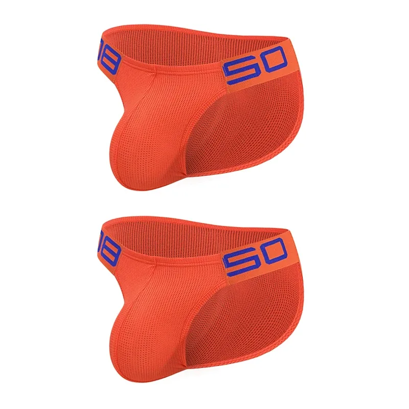 Cuecas masculinas de mistura de nylon, cuecas respiráveis com letras de chifre em relevo, cintura elástica larga, cor fluorescente, roupa íntima sexy — image 32
