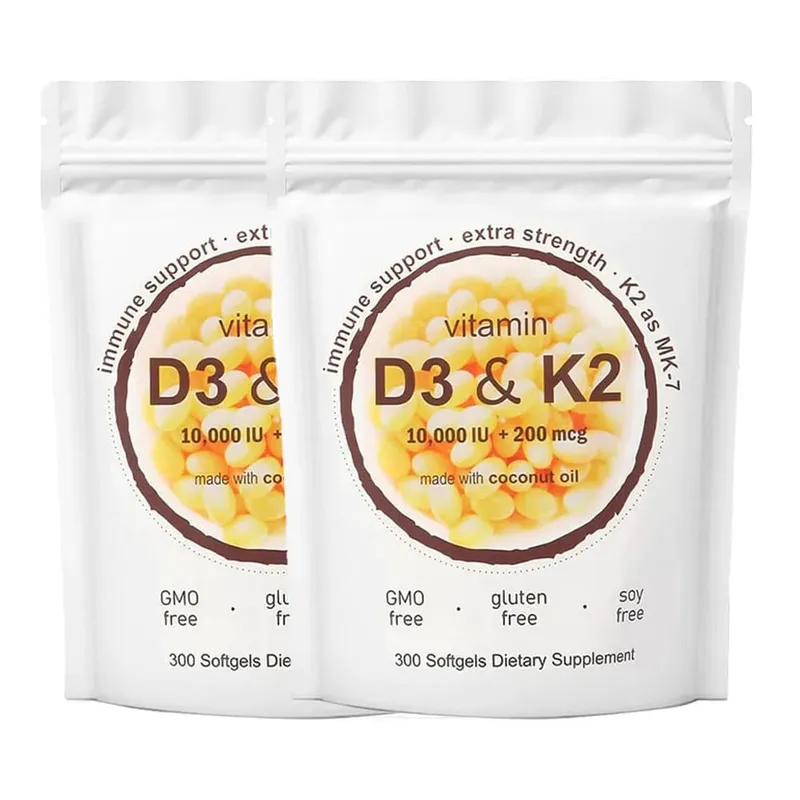 180/300 Vitamin D3 K2 Softgel Supplement with Coconut Oil - 2-in-1 Vitamins D & K Complex | Extra Strength Easy to Swallow — image 9