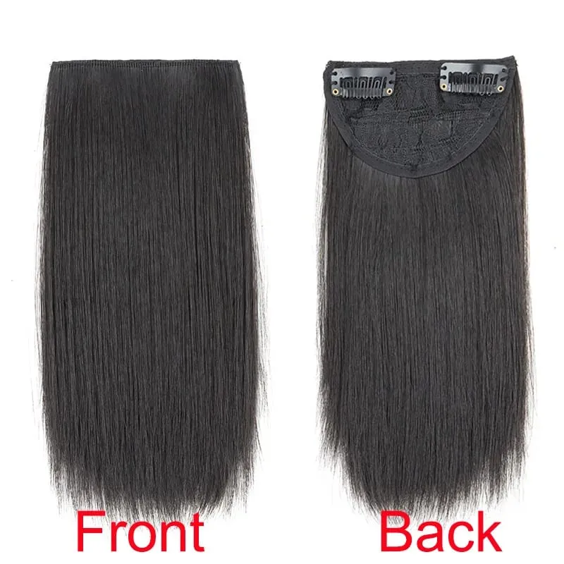 Peças de cabelo sintético curto e reto, 10/20/30cm, clipe invisível na parte superior do cabelo, acessórios de cabelo para mulheres — image 5