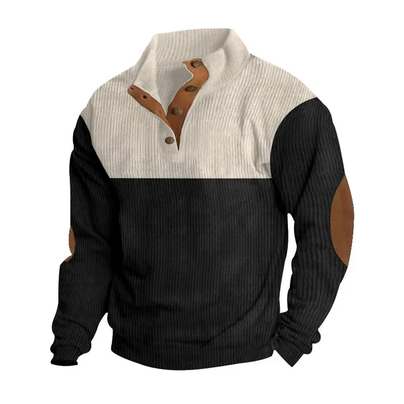 2026 Autumn Winter New Men Corduroy Stand Collar Long Sleeve Jacket Outdoor Casual Sweatshirts — image 13