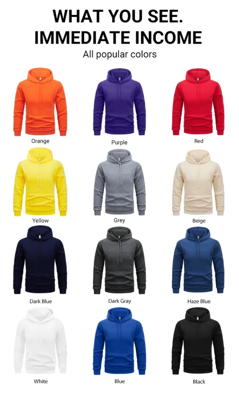 Personalized Customize Autumn Casual Sport Hoodie Men Fleece Team Basic Sweatshirts Street Office Top Daily Comfortable Workwear — image 18