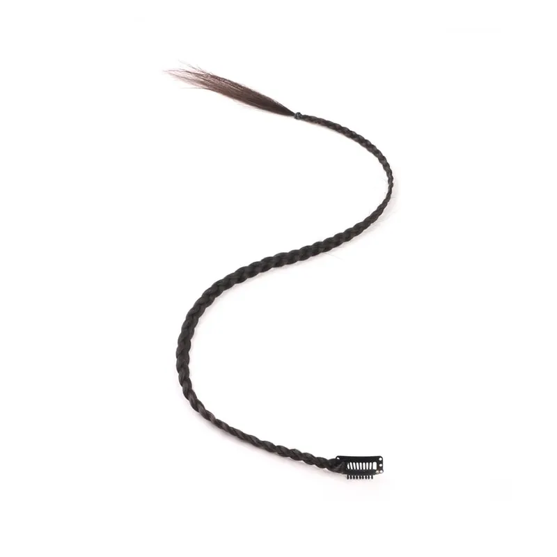 Synthetic 5 Pcs/Lot Clip-in Extensions For Women Ponytail Rainbow Braid Hair Extension 22'' Ombre Hairpiece Box Braid With Clip