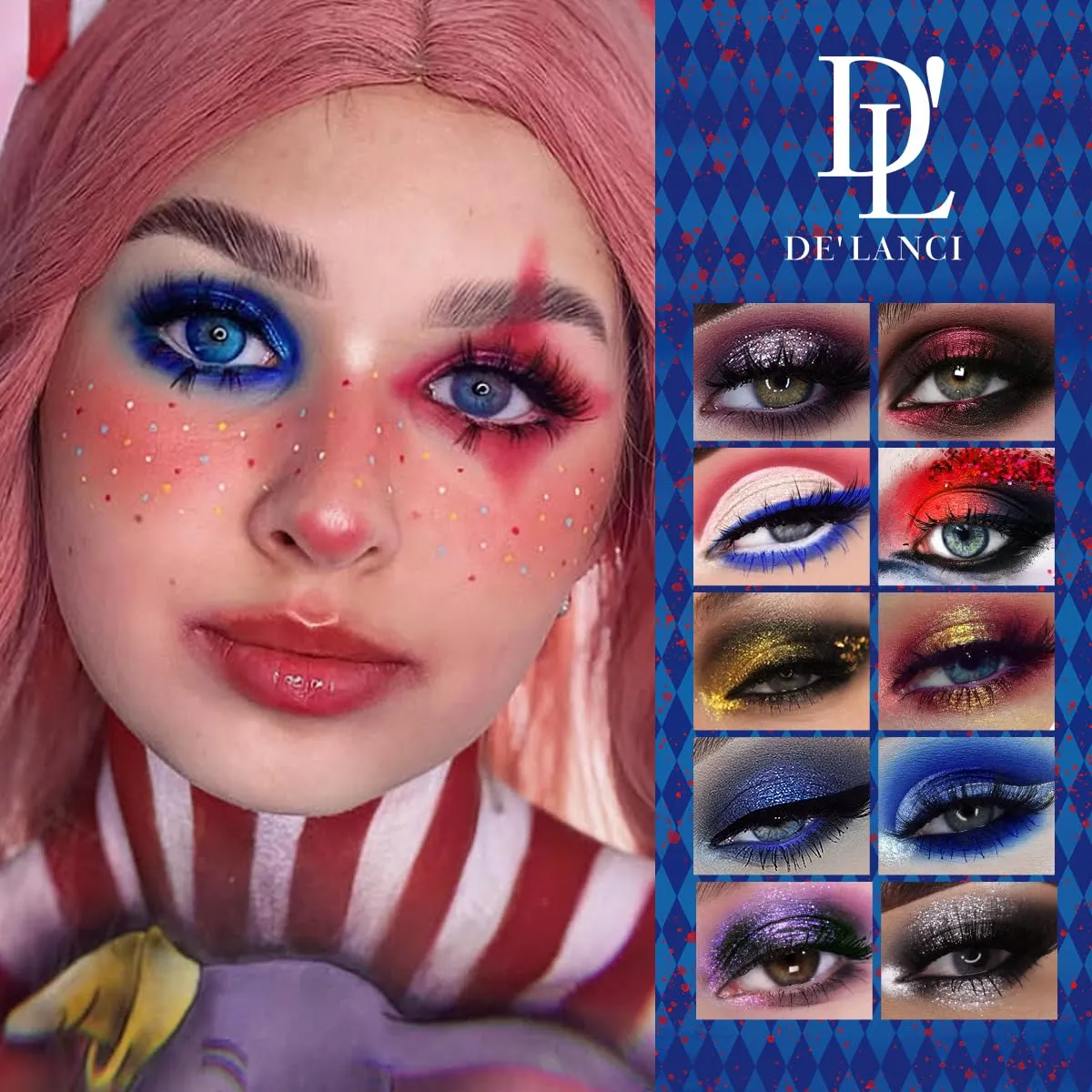 Eyeshadow Palette 12 Colors Chameleon Metallic Silver Shimmer Black Goth Clown Halloween Long Wear Vegan Eye Makeup 17g — image 6
