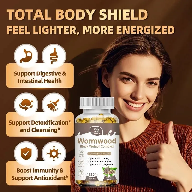 High Potency Parasite Cleanse Capsules Wormwood Black Walnut Supports Intestinal Cleansing Detox & Gut Health for Adults