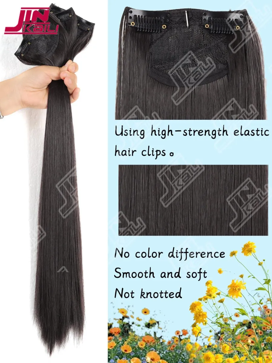 JKL Long Hair Extension Pieces Realistic Volume Boost Invisible Traceless Three Piece Set Asian Synthetic Hair Extensions
