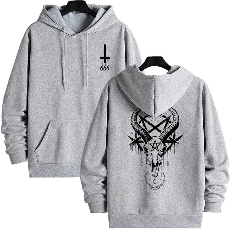 Autumn Winter Male Top Casual Pullover 666 & Inverted Cross Men's Gothic Hoodies Demonic Horror Face Print Sweatshirt Streetwear — image 21