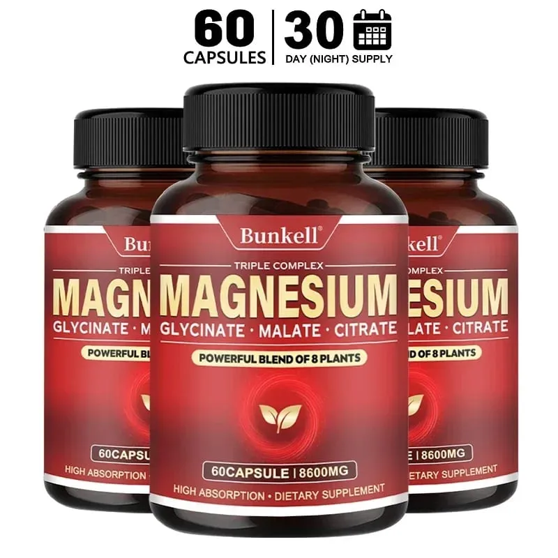 Magnesiumglycinatmalatcitrat med hög absorption 100 % kelaterad icke-GMO Vegetarisk glutenfri 8 600 mg 120 kapslar — image 9