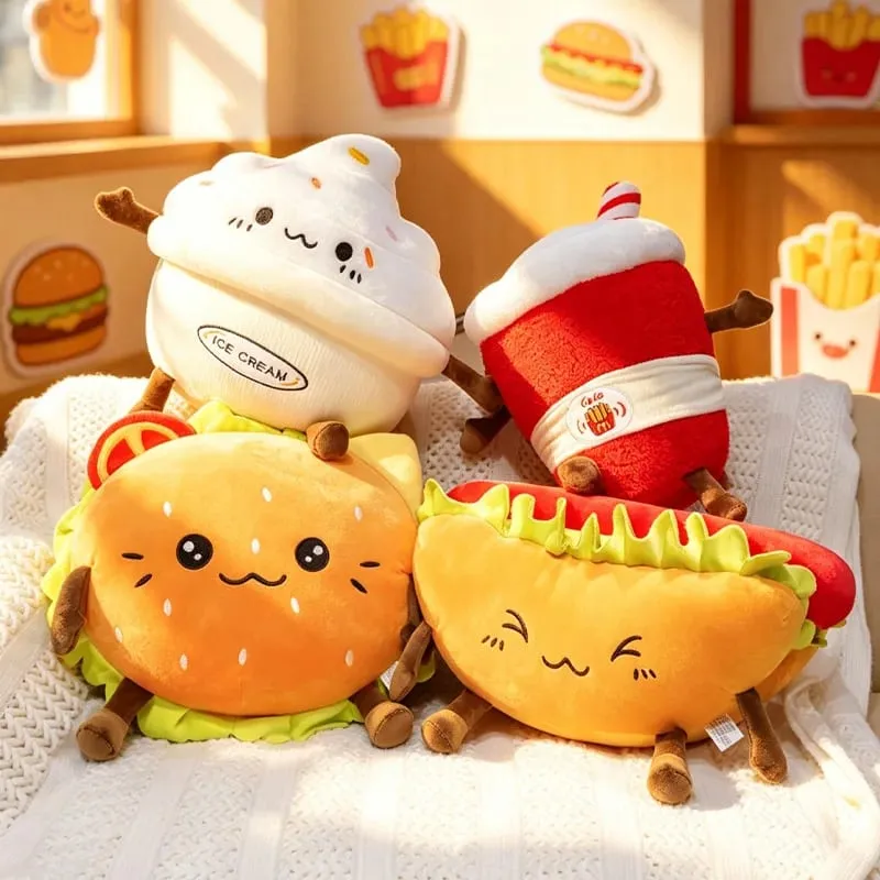 Corn Fries Chicken Leg Throw Pillow Simulation Food Plush Sofa Cushion Adorably Room Decor Toy Accompany Sleep Toy Creative Gift