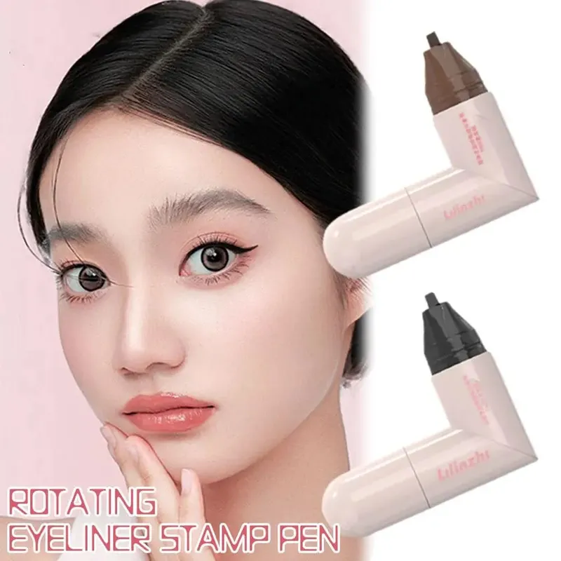 FAI DA TE Ruota Eyeliner Timbro Integrato Nero Marrone Doppia Punta Eyeliner Ala Stencil Impermeabile a Prova di Sbavature di Lunga Durata Penna Liquida