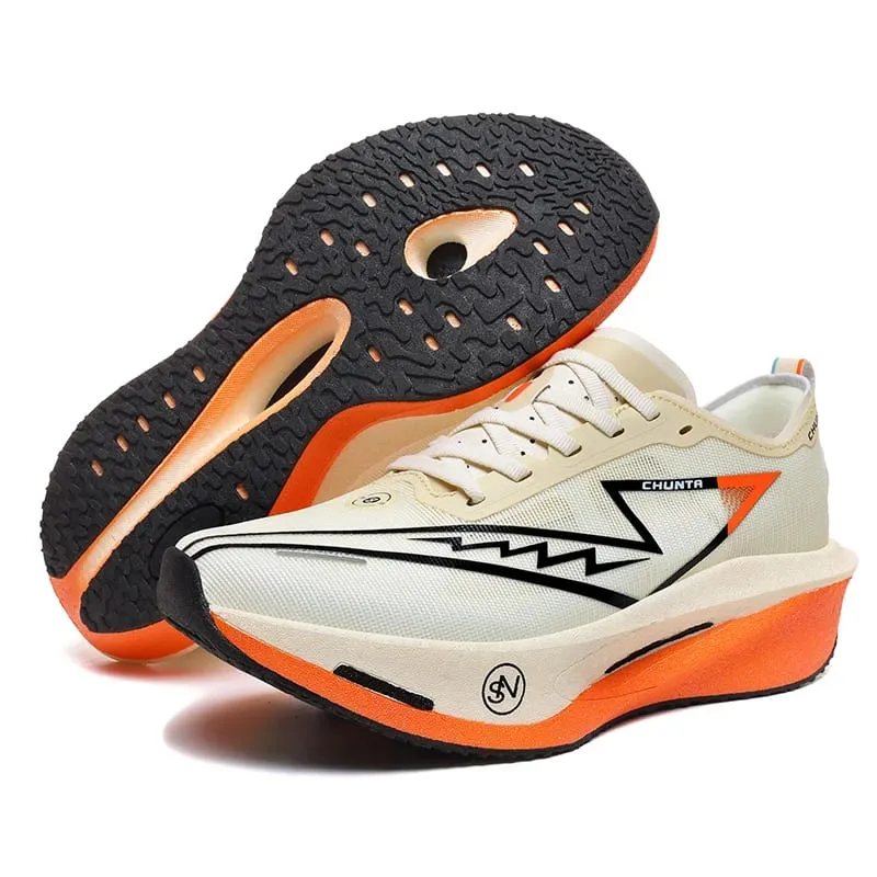 Men's Carbon Plate Breathable Mesh Running Shoes Women's Marathon Shock-Absorbing and Anti Slip Chunta Sports Shoes