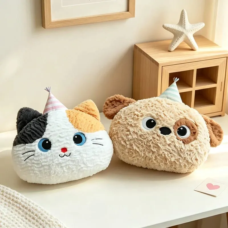 Cute Cartoon Animal Plush Pillow Soft Fluffy Pig Frog Cat Fox Sheep Kawaii Stuffed Cushion For Sofa Bedroom Home Decor Gift — image 4