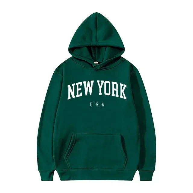 Women New York U.S.A City Hoodies Fashion Letter Printed Graphic Sweatshirts Loose CasuaMen l Harajuku Hooded Pullover Sportwear — image 32