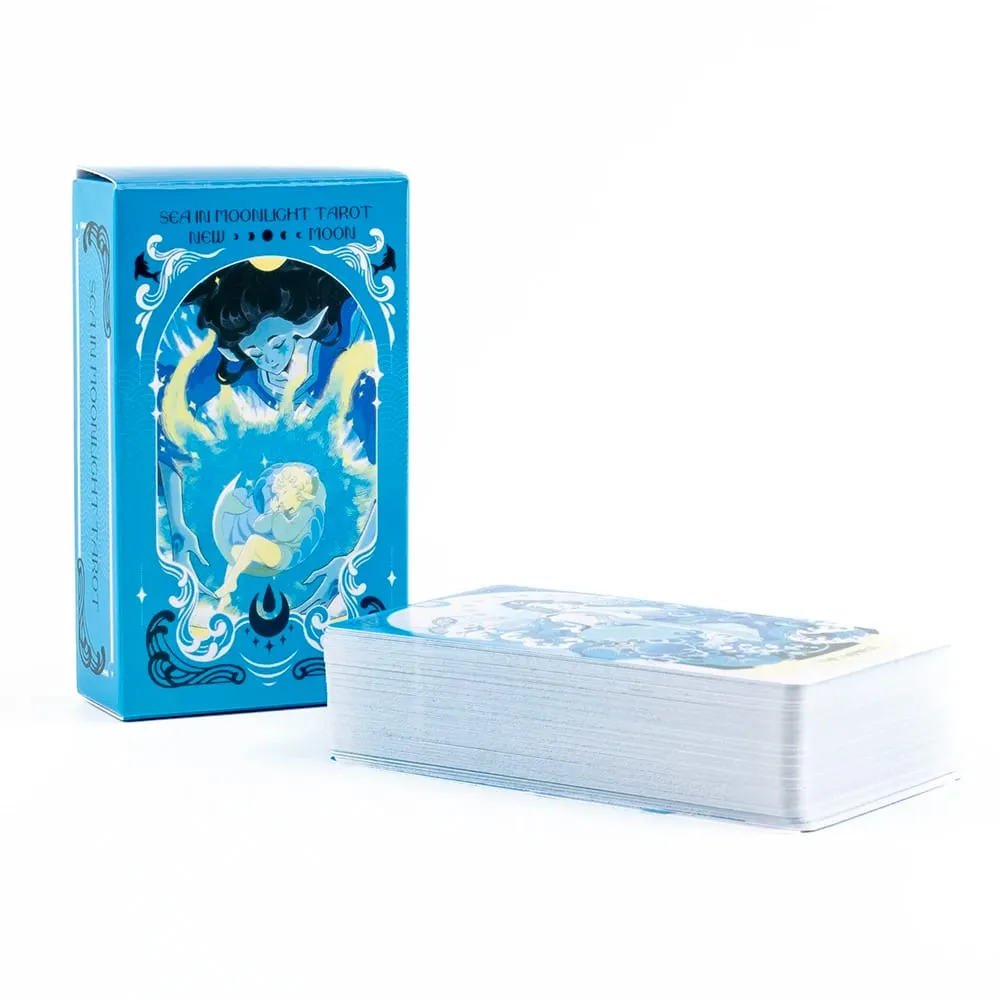 Sea in Moonlight New Moon Tarot Cards English Version 78PCS Ocean Themed Emotional Healing Divination Board Game Tarot Cards — image 2