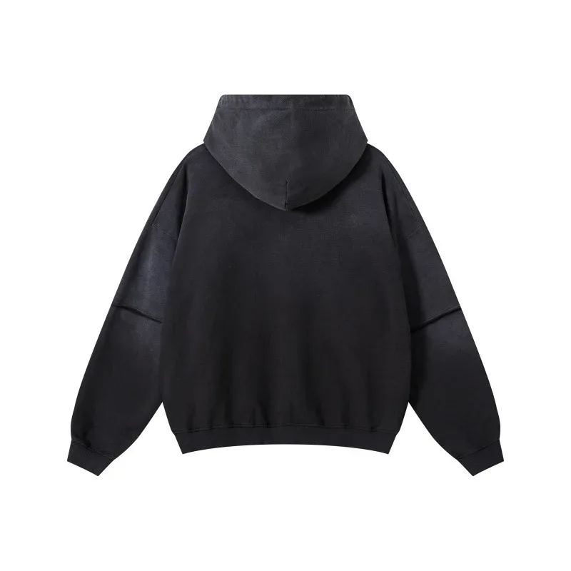 New Autumn Winter Men 400gsm Hoodies Streetwears High Street Heavy Weight Washed Cotton Sweatshirts Brand Tracksuit — image 12