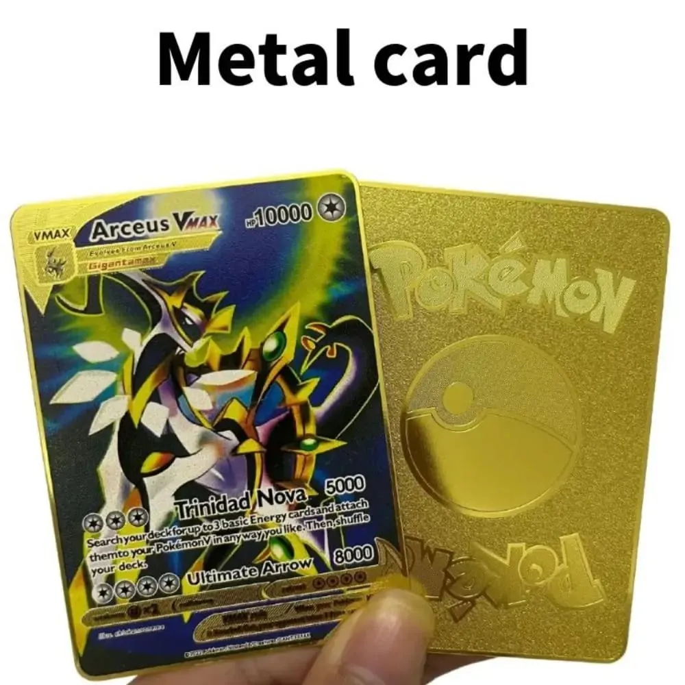 Pokemon Metal Game Collection Card Anime Figure Charizard Pikachu Blastoise Mewtwo Battle Collection Carte Card Toy Gift — image 1