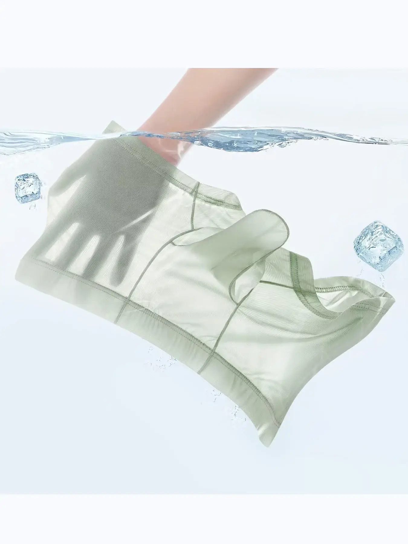Genomskinliga boxerbyxor Herr Sexiga underkläder Ultratunna kalsonger Se Through Ice Sidenbyxor Släta glansiga underkläder — image 2