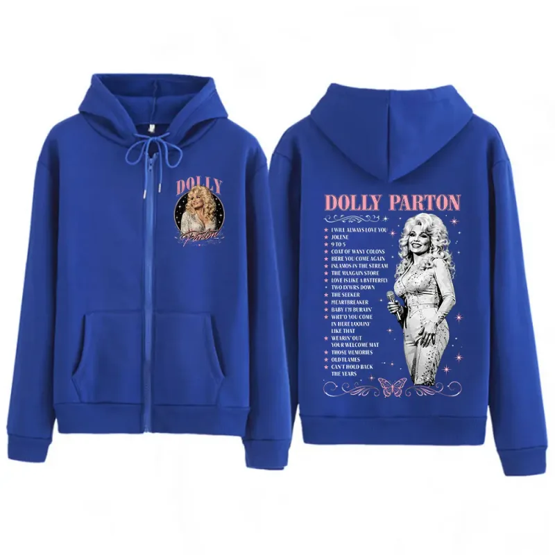 Dolly Parton Legend Country Music Zipper Hoodies Men Women Fashion Long Sleeve Oversized Zip Up Hooded Sweatshirts Jackets Coats — image 6
