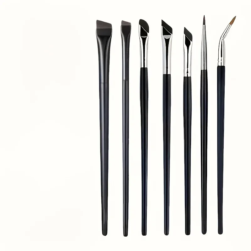 7Pcs Precision Detail Makeup Brushes Set Ultra Thin Eyebrow Lower Lash Eyeliner Eye Makeup Brush