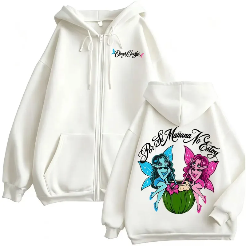 Omar Courtz Por Si Manana No Estoy Tour 2026 Merch Zipper Hoodies Men's Fashion Punk Harajuku Sweatshirt Jacket Coats Streetwear — image 7