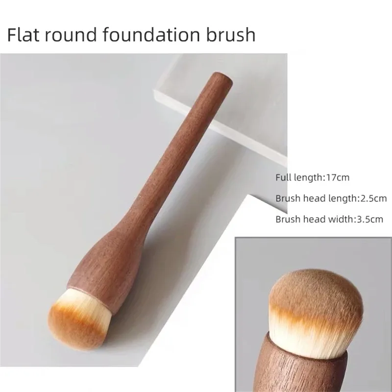 Walnut Wood Handle Makeup Brush Loose Powder Foundation Blush Contour Brushes Super Soft High Density Makeup Tools Brushes — image 10