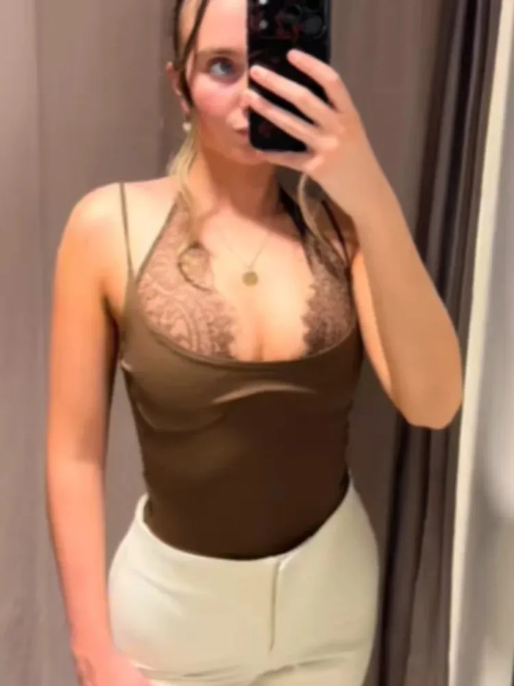 Sexy Lace Patchwork Camisole Top Women Fashion Sleeveless Backless Slim Short Vest 2026 Summer Lady Casual Daily Street Wear New — image 7