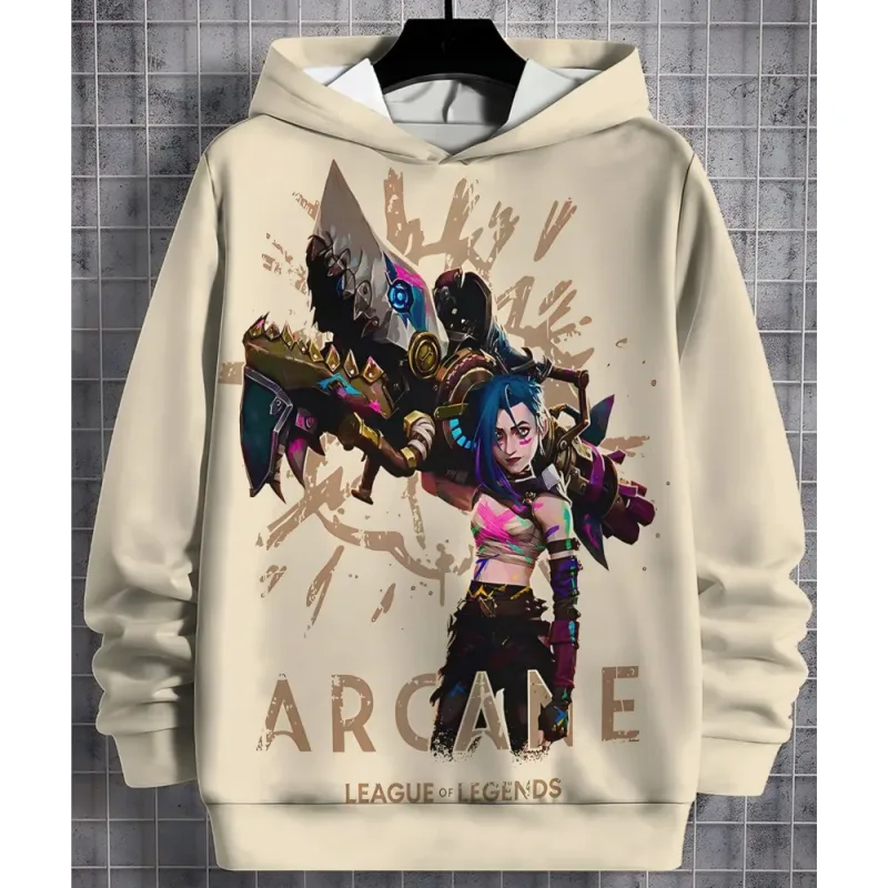 2026 Arcane Jinx Anime 3D Print All Seasons Children Casual Sweatshirt Cool Pullover Tops Unisex Clothes Boy Hoodies Clothes — image 14