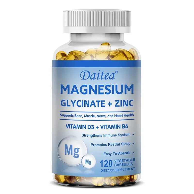Συμπλήρωμα διατροφής Daitea Magnesium Glycinate & Zinc - Bone Nerve Immune Support - Κατάλληλο για άνδρες και γυναίκες