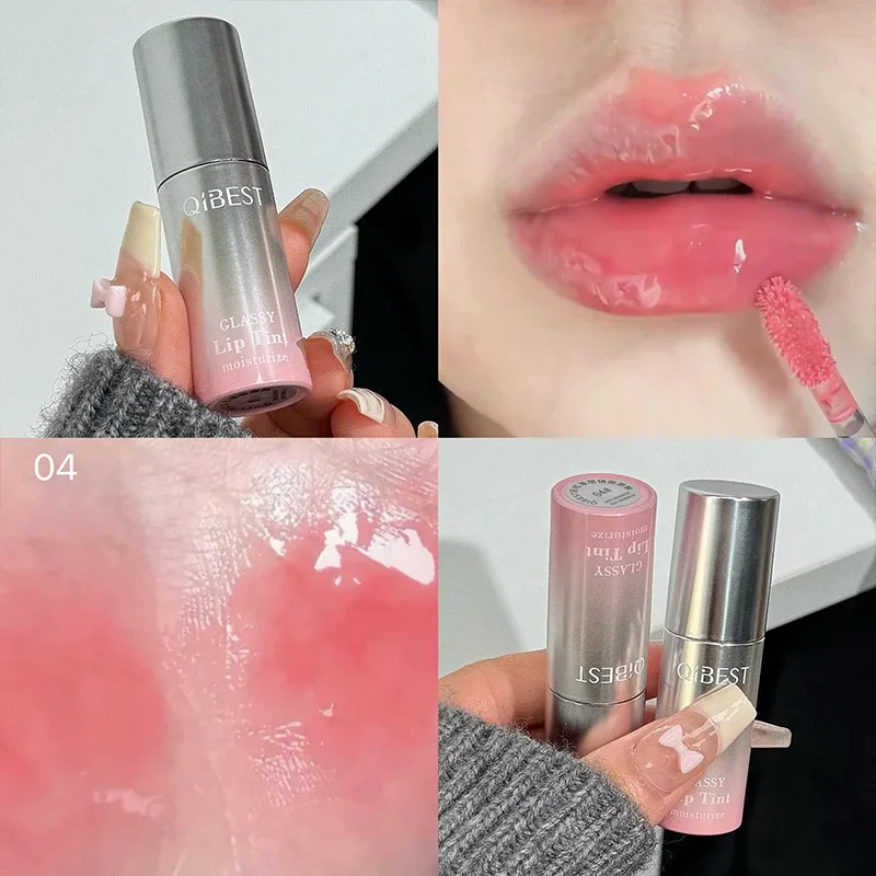 Brilho labial espelhado aquoso, hidratante de longa duração, fácil de usar, esmalte labial, hidratante, sexy, vermelho, maquiagem