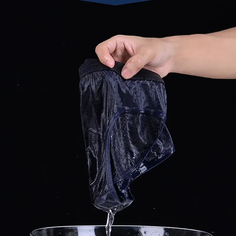 Quần Lót Nam Nam Mỏng Thoáng Khí Tam Giác Quần Lót Cho Nam Ice Silk Quần Đùi Lưới Gợi Cảm Góc Vuông Quần Cho quần Short Nam — image 4