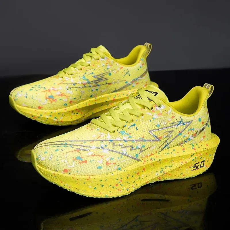 Men's Breathable Fashionable Cushioned Carbon Plate Running Shoes Lightweight Simple Versatile Sneakers for Daily Casual and Ou — image 3