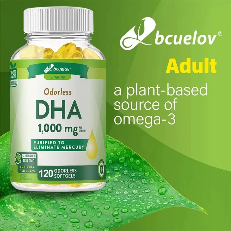 Bcuelov High Potency DHA - Supports Brain Health and Cognitive Function Improves Concentration and Intellectual Thinking