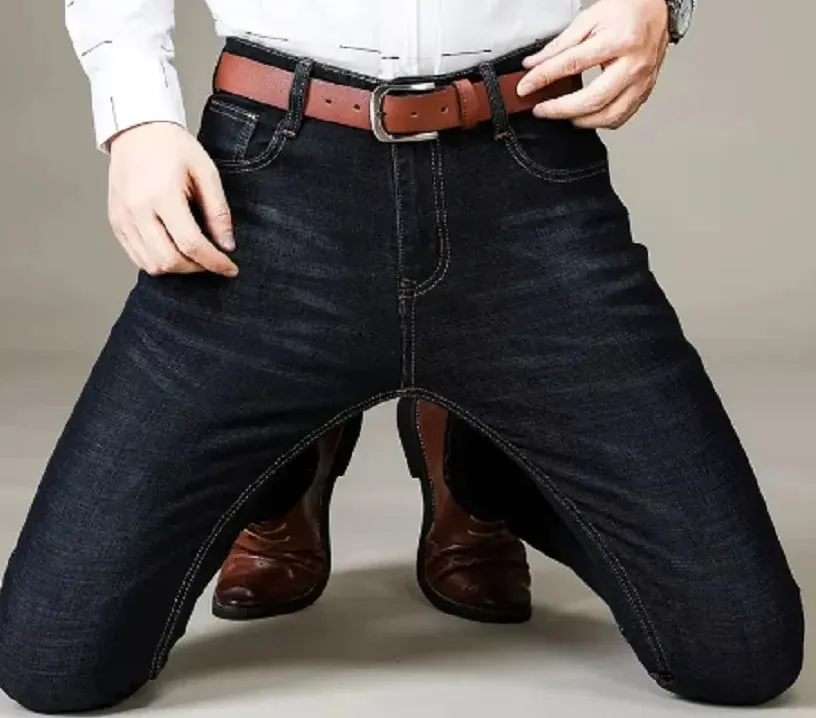 2025 Kinh Doanh Mới Quần Jean Nam Thường Ngày Thoải Mái Thẳng Co Giãn Thời Trang Nam Cổ Điển Cao Cấp Xanh Denim Đen Quần — image 2