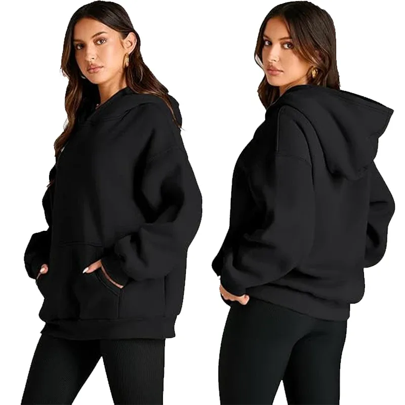 DIY Design bluzy oversize damskie moda spersonalizowane drukowane luźne, z długim rękawem opadające mankiety na ramionach bluzy swetry Sudadera — image 4