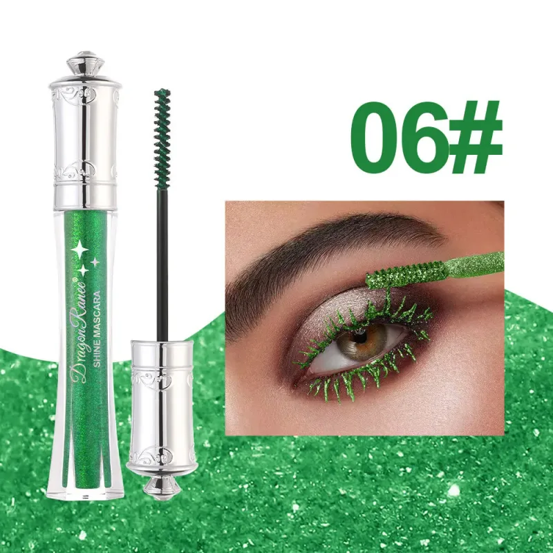 Máscara de pestañas colorida con diamante brillante, máscara resistente al agua con purpurina azul, extensión de pestañas de belleza, maquillaje de ojos brillante de secado rápido