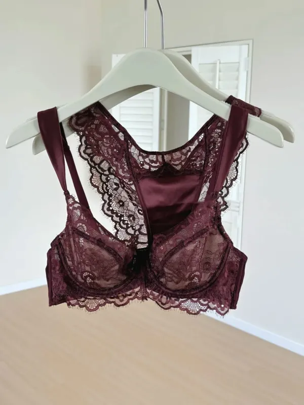 Sexy French Lace U-Back Minimizer Bra Set for Large Bust | Push Up Anti-Sagging Deep V Bralette | Summer Bestseller MOYISU Panty — image 11