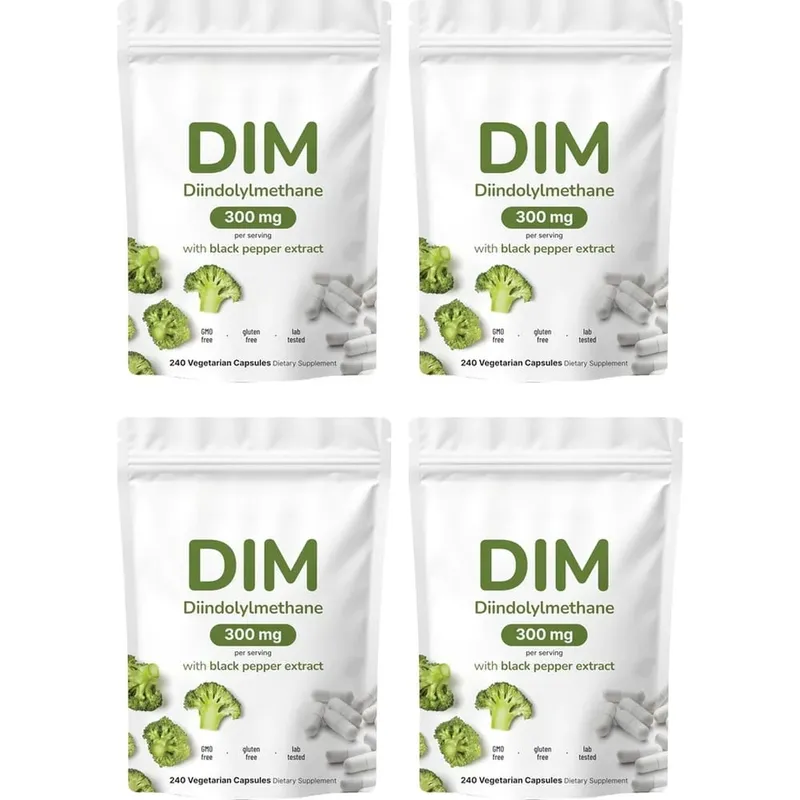 DIM Diindolylmethane Vegetarian Capsules with Black Pepper Extract GMO Free Gluten Free 240 Capsules — image 10