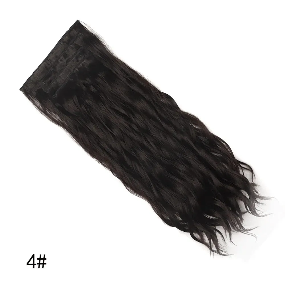 4 Pcs 22 Inch Clip in Hair Extensions Long Synthetic Wavy Curly Hairpieces Layered Soft Invisible Clip Ins Extensions for Women — image 11