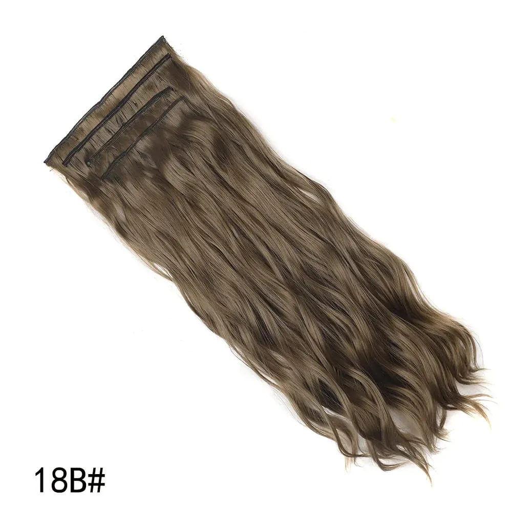 4 Pcs 22 Inch Clip in Hair Extensions Long Synthetic Wavy Curly Hairpieces Layered Soft Invisible Clip Ins Extensions for Women — image 13