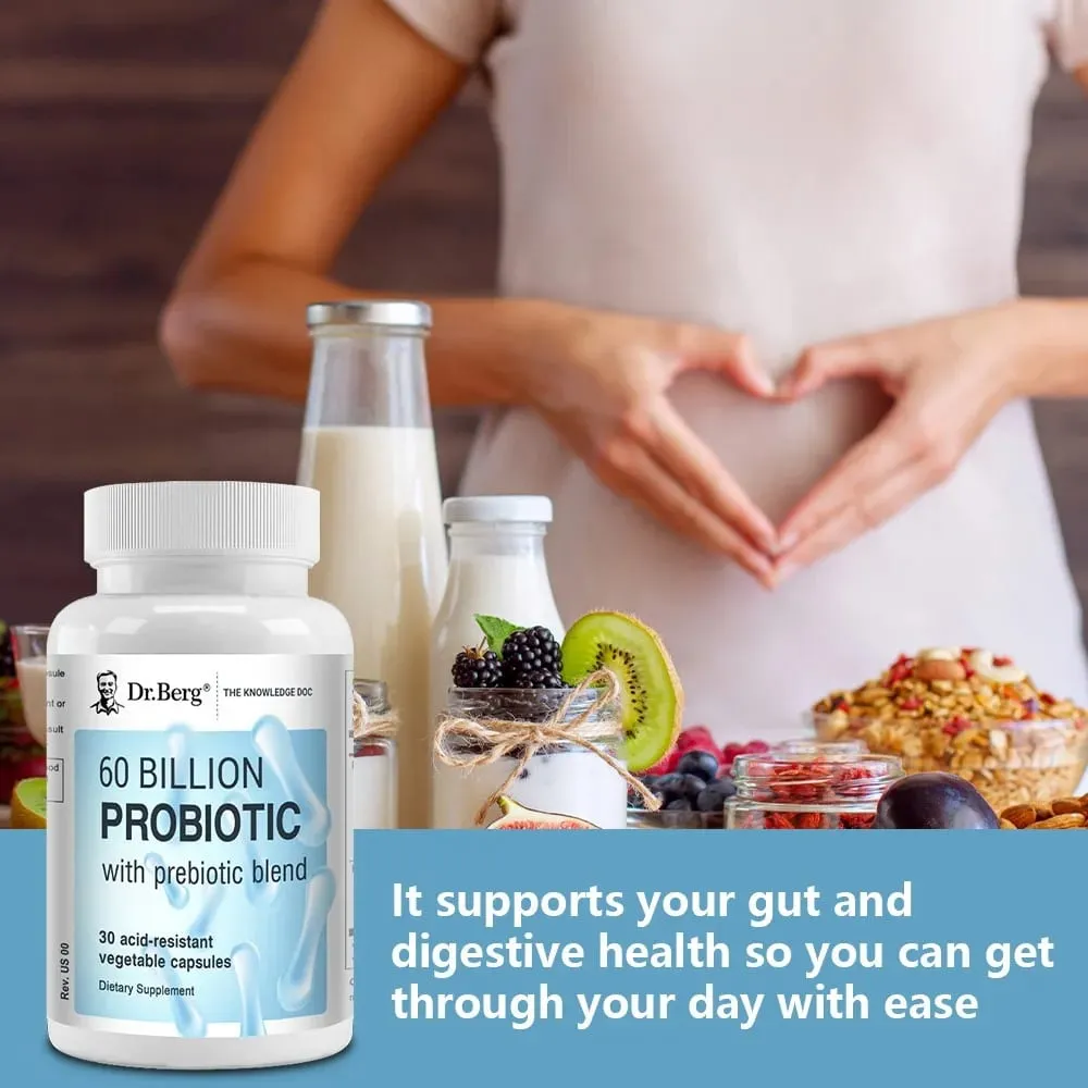 60 Billion Probiotic with Prebiotic Blend 30 Veggie Caps Gut and Digestive Health — image 6
