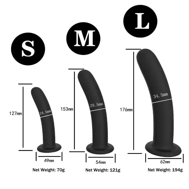 Plug Anal Anal 3 Tailles Plugs Anal Formation Godes Simples avec Forte Ventouse Anal Sex Toys pour Débutants à Utilisateurs Avancés