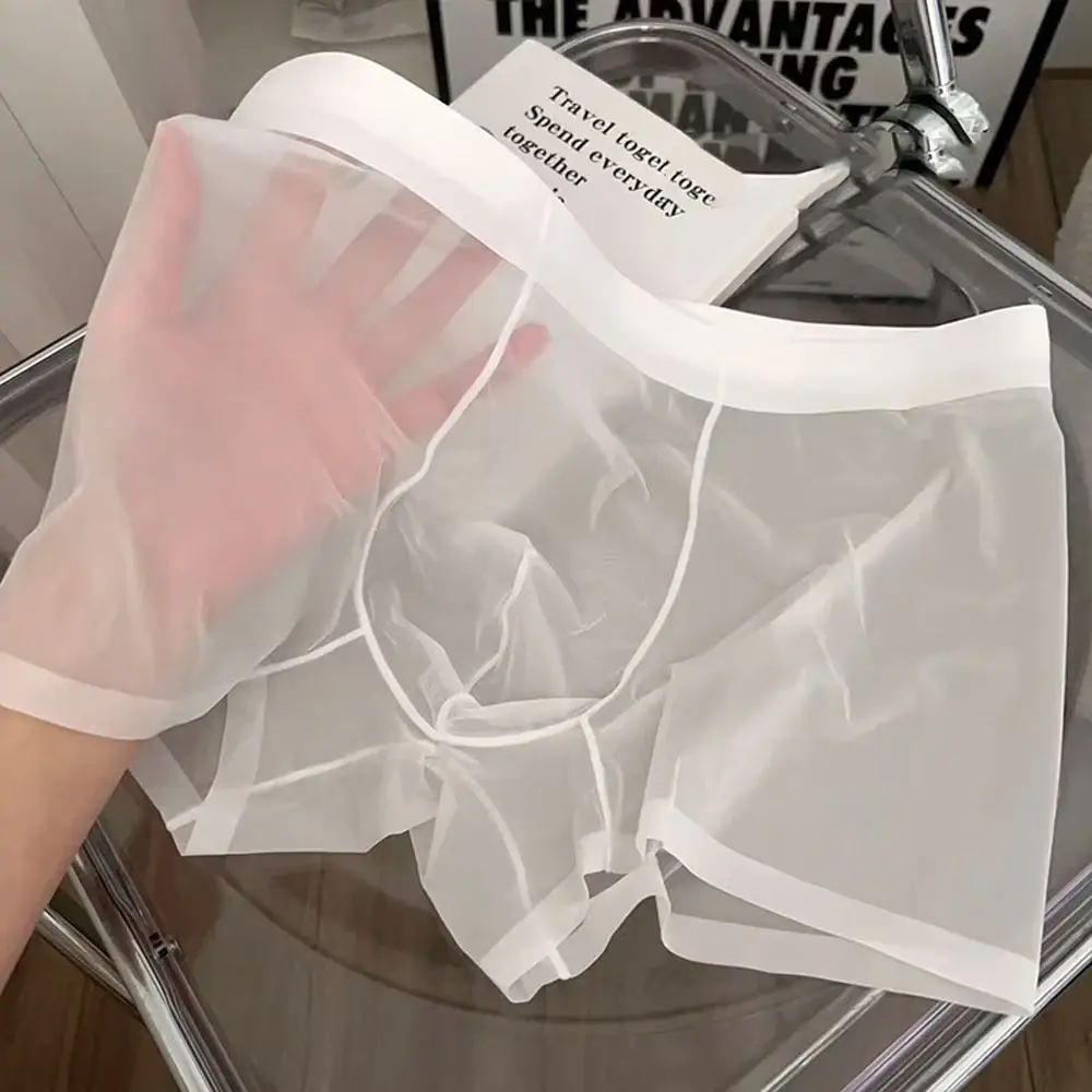 Men Sexy Elastic Men's Panties Quick Drying Ultra-thin Boxer Shorts Transparent Boxers Underwear U Bulge Pouch Sexy Und