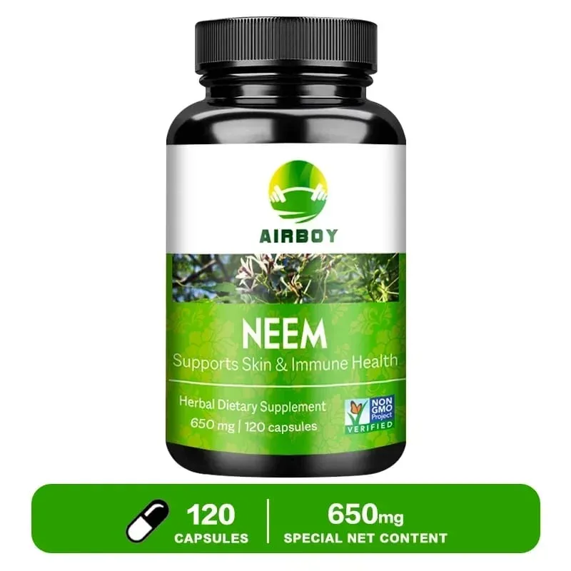 Biologisch neemsupplement - Kruidenacnesupplementen die een heldere huid ondersteunen en detox ondersteunen de gezondheid van het immuunsysteem