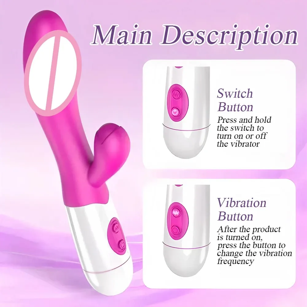 G Spot Silicone Rabbit Vibrator with Dual Vibration Clitoral Stimulator 10 Speed Adult Sex Toy for Women — image 4