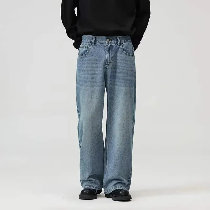 New Fashion Women Men's Wide Leg Jeans Loose Fit Straight Leg Trousers High Quality Vintage Denim Pants for Streetwear Y2k — image 3
