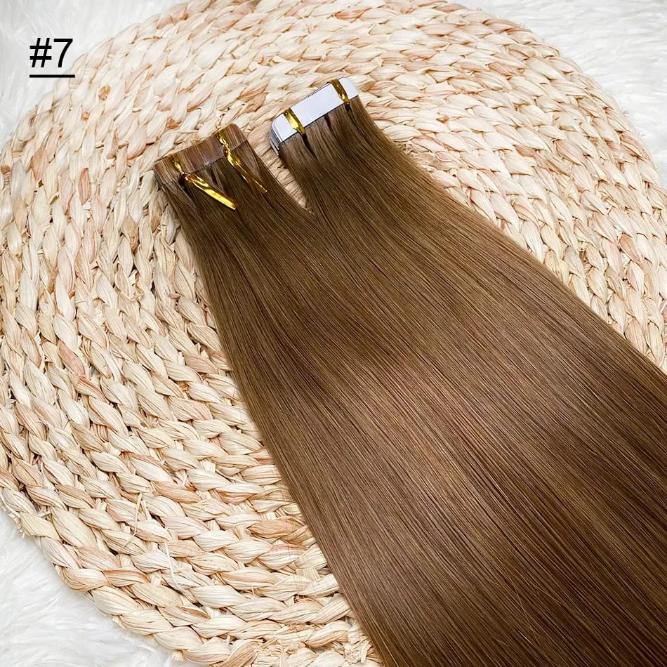Blonde Seamless Tape in Hair Extensions Human Hair Skin Weft PU Tape on 20 PCS 18'-30' Length Easy Installation Hair Extensions — image 11