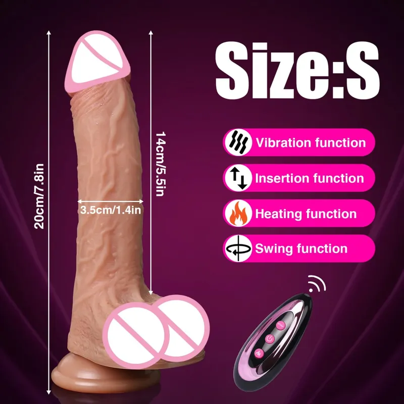 4 in 1 Thrusting Dildo Vibrator Remote Control Heating Tongue Licking Clitoris G-Spot Dick Sex Toys Vagina Adult Female Sex Shop — image 9