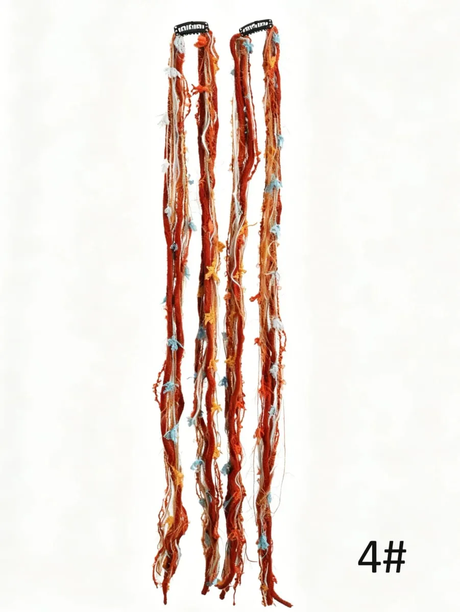 Colorful Hand Woven Braiding Extensions Hair Clip In Synthetic Wig Dreadlock Hair Pieces Hair Accessories for Women Daily Party — image 10
