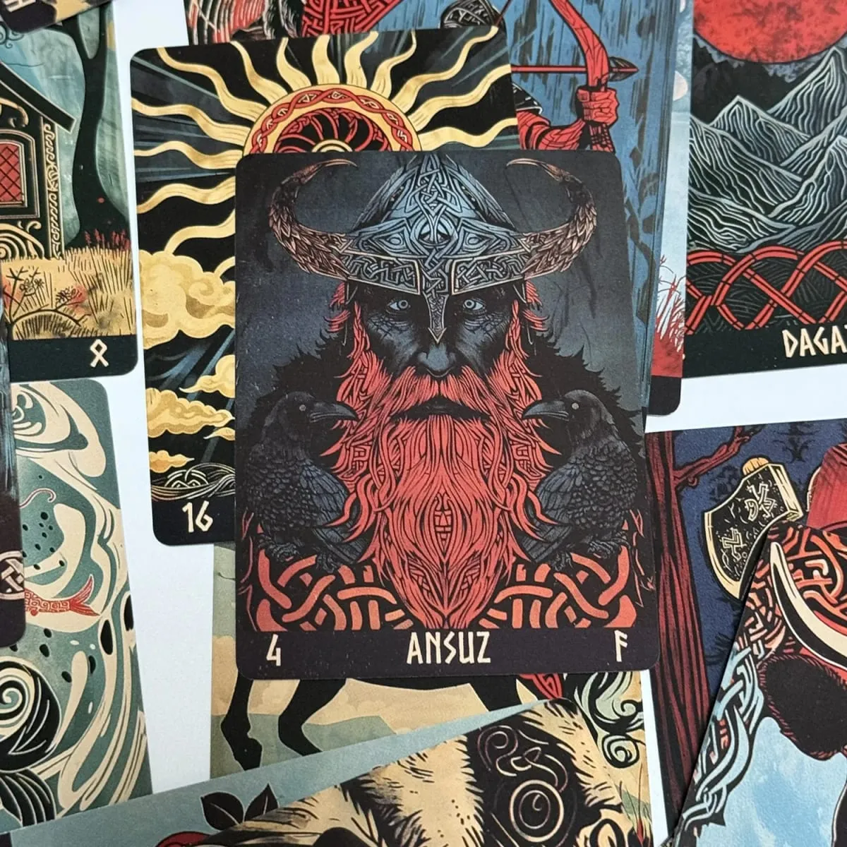 Norwegian Woodcut Runes Deck English 22pcs Board games runes series oracle deck — image 2
